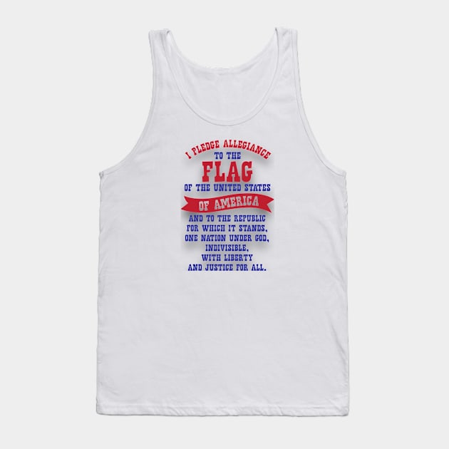 America Pledge Of Allegiance Tank Top by Long-N-Short-Shop